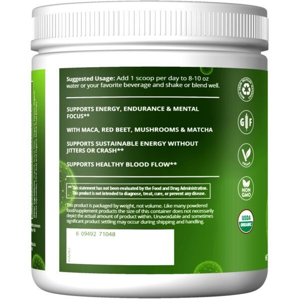 Etiqueta polvo natural para pre-entrenamiento MRM