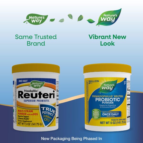 Etiqueta con información del polvo probiótico multi cepa Nature's Way