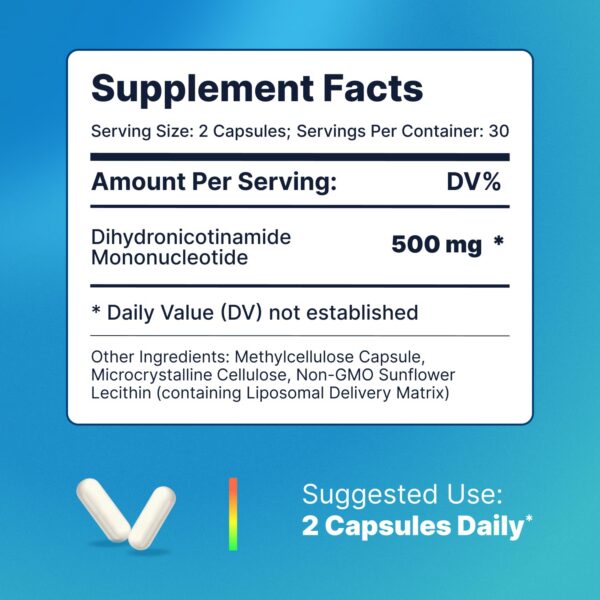 Version 1.0.0 Etiqueta posterior suplemento NMNH AdvantageNutra