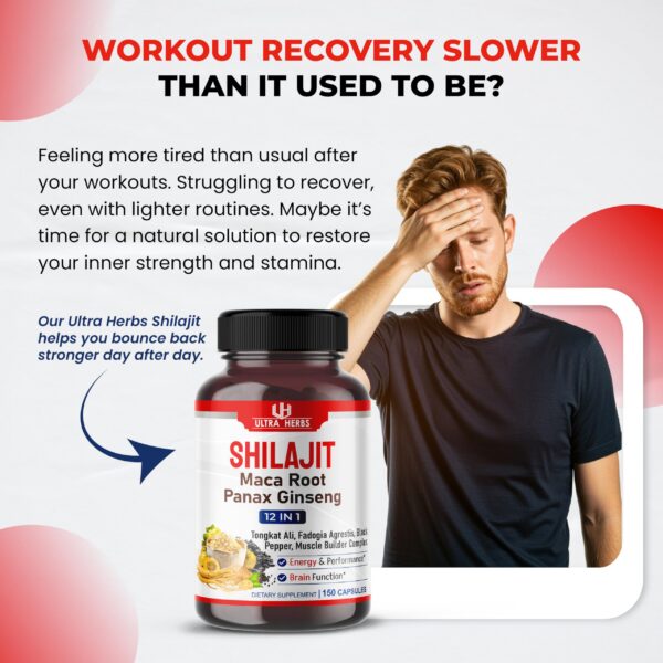 Etiqueta posterior suplemento Shilajit Ultra Herbs calidad