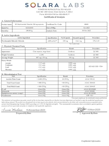 Etiqueta y presentación suplemento MAAC10 NAD+