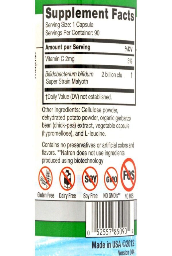 Etiqueta y presentación Natren Bifido Factor 90 cápsulas