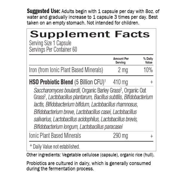 Etiqueta suplemento probiótico Primal Defense Ultra beneficios digestivos