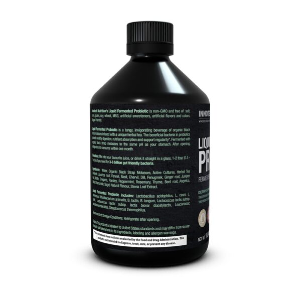 Etiqueta del probiótico Innotech Nutrition fermentado 10 cepas