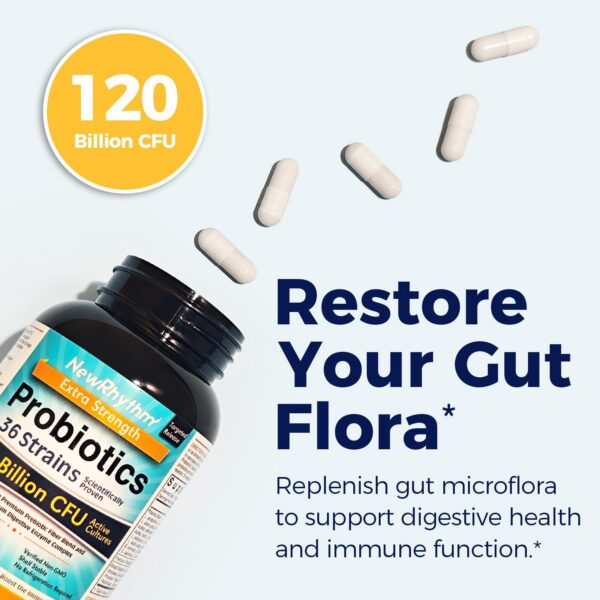 Etiqueta suplemento probióticos NewRhythm 36 cepas