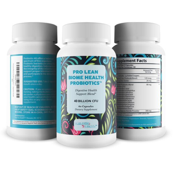 Version 1.0.0 Etiqueta frontal probióticos Pro Lean Biome microbioma intestinal