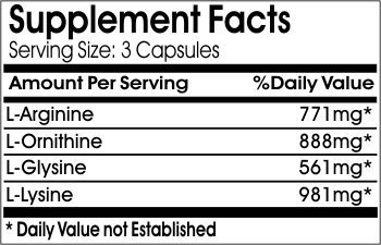 Etiqueta del producto aminoacidos 200 cápsulas