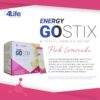 Etiqueta producto bebida energética saludable 4Life Energy Go Stix