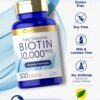 Etiqueta de producto biotina 10,000 mcg Carlyle 500 tabletas