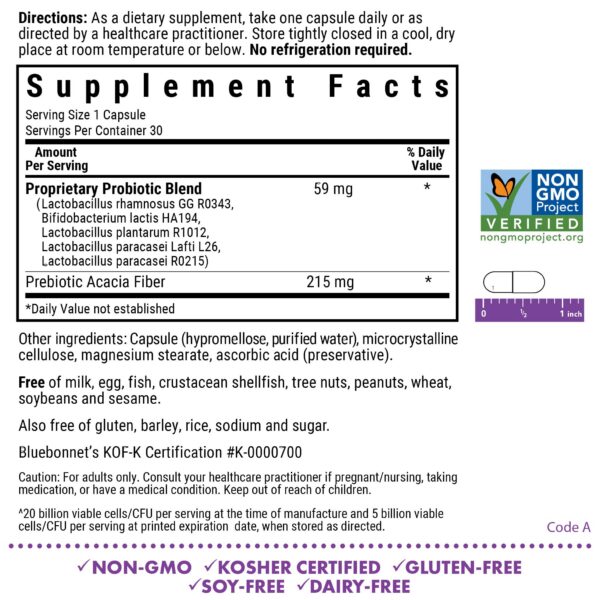 Version 1.0.0 Etiqueta producto Bluebonnet Prebiótico Probiótico 30 cápsulas