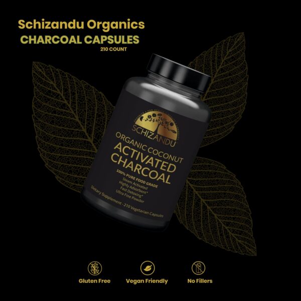 Etiqueta del producto cápsulas Schizandu carbón activado de coco