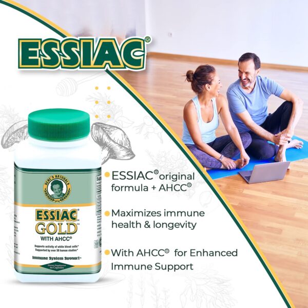 Lado etiqueta producto Essiac Gold AHCC