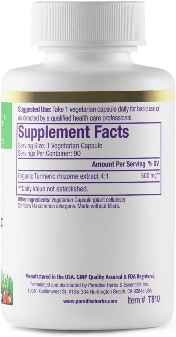 Version 1.0.0 Etiqueta del producto extracto de cúrcuma ultra puro y potente