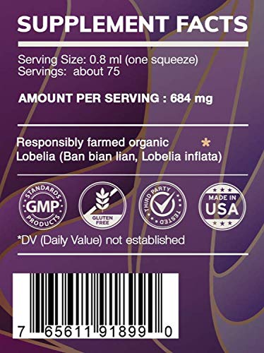 Etiqueta producto extracto herbal lobelia sin alcohol