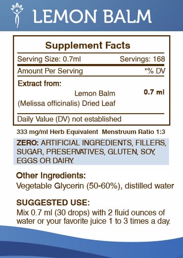Version 1.0.0 Etiqueta producto extracto líquido de melisa natural 4 oz