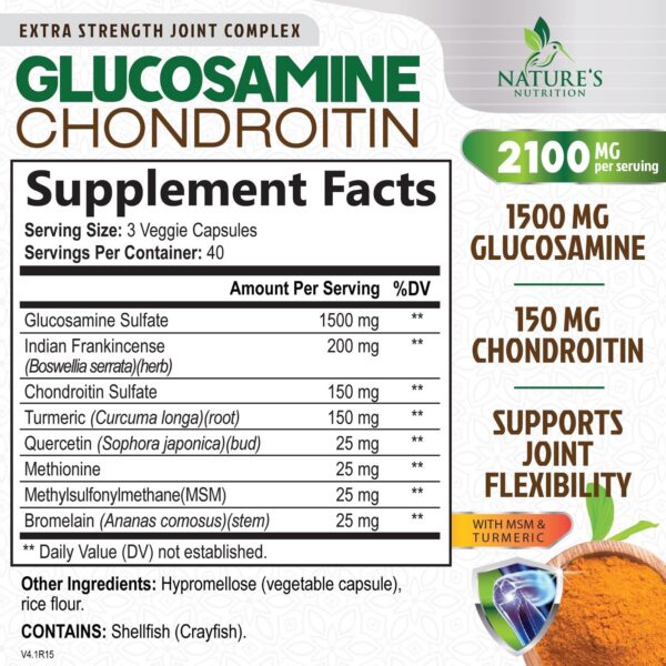 Etiqueta del producto glucosamina condroitina msm