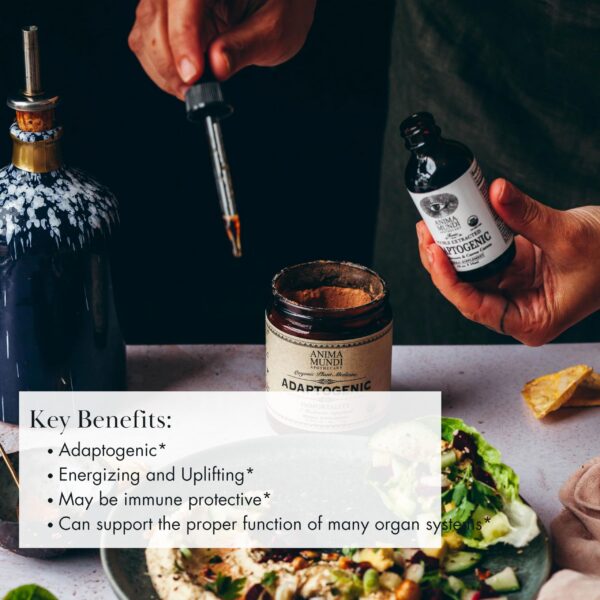 Etiqueta producto gotas hongos medicinales Anima Mundi