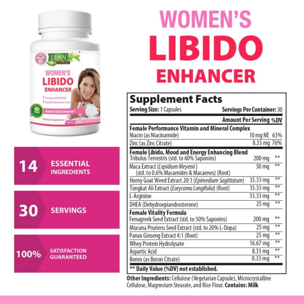 Etiqueta del producto LEAN potenciador del deseo femenino