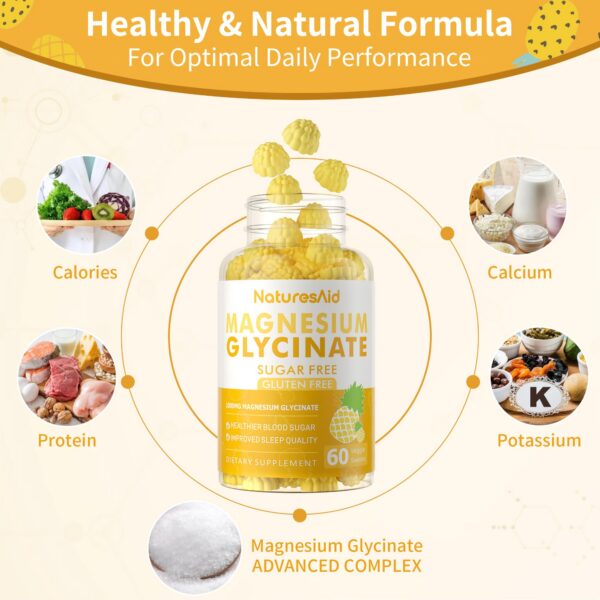 Etiqueta de producto gomitas magnesio glicinato