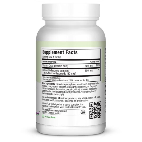 Etiqueta del producto Maxi Health MAX C vitamina C