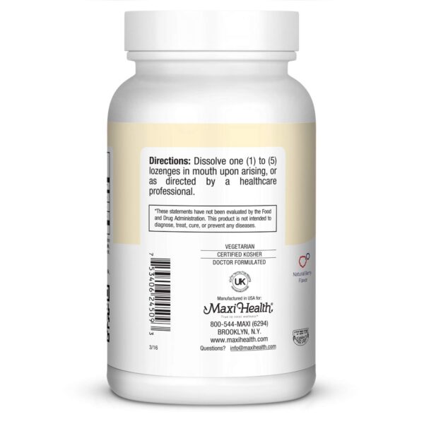 Etiqueta producto Maxi Health pastillas Triple B