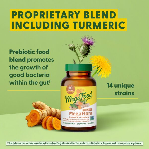 Etiqueta de producto MegaFood MegaFlora probiótico
