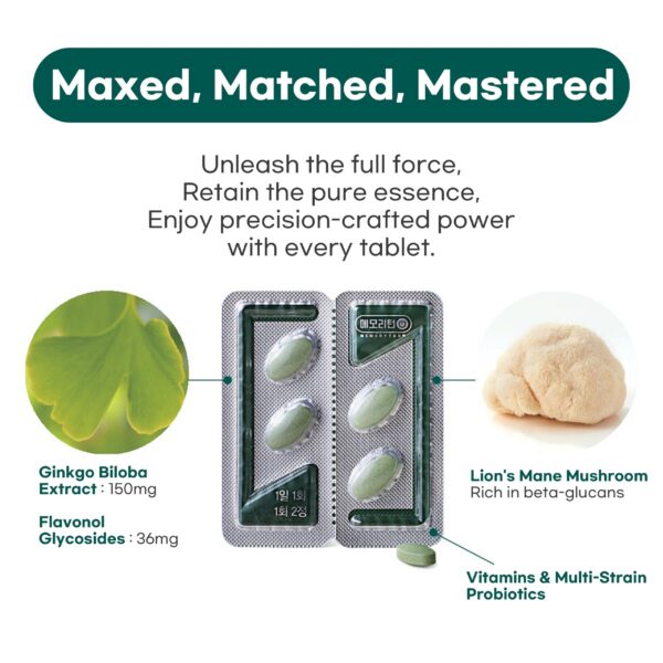 Etiqueta del producto Memoryturn con extractos naturales