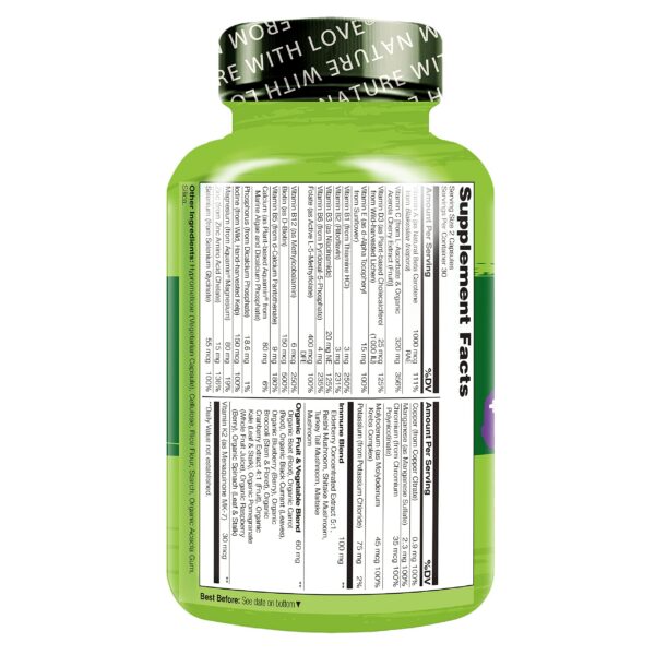 Etiqueta producto NATURELO multivitamínico inmunidad