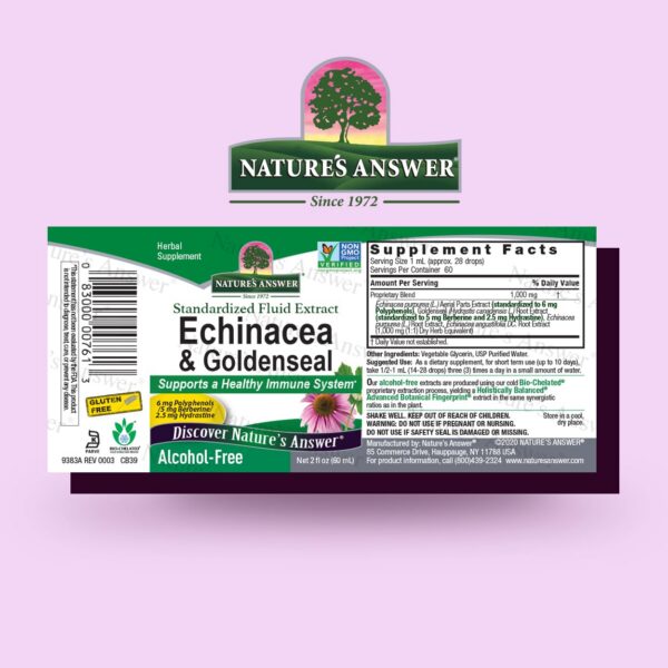 Version 1.0.0 Etiqueta del producto Nature's Answer Echinacea Goldenseal extracto