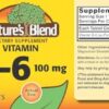 Etiqueta del producto Nature's Blend Vitamina B-6