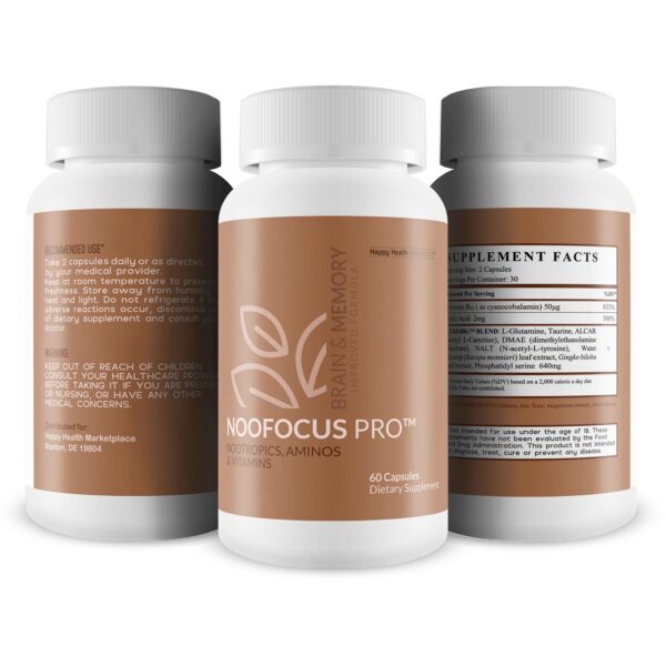 Etiqueta producto Noofocus Pro suplemento cognitivo y energético