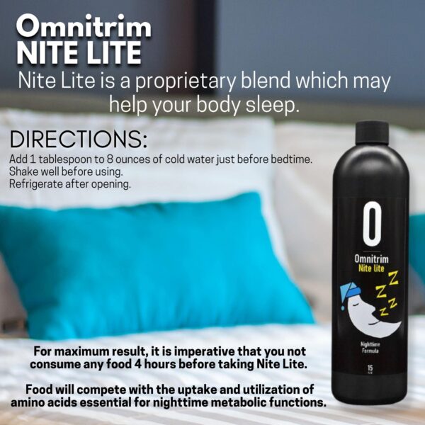 Etiqueta de producto OmniTrim Nite Lite fórmula nocturna