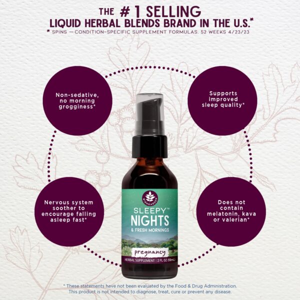 Botella con gotas de ayuda para dormir sin melatonina en embarazo