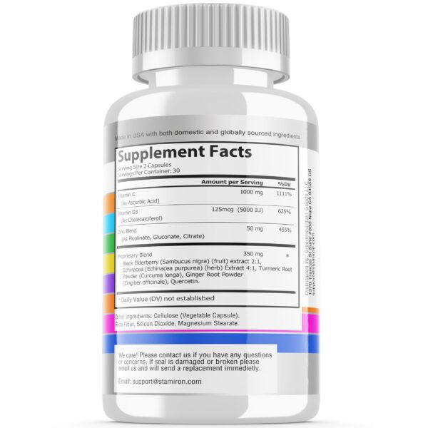 Etiqueta del producto Stamiron 8 en 1 inmunidad