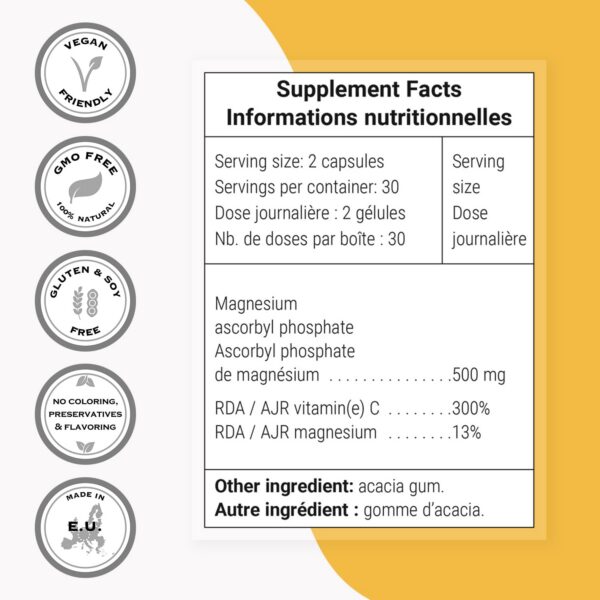 Version 1.0.0 Etiqueta de producto Supersmart vitamina c 500 mg cápsulas