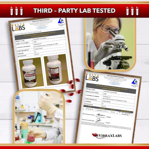 Etiqueta producto suplemento astaxantina 10mg con 120 cápsulas no OMG