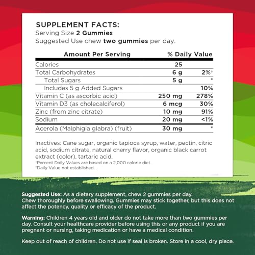 Etiqueta producto Swanson gominolas fortalecedoras inmunidad