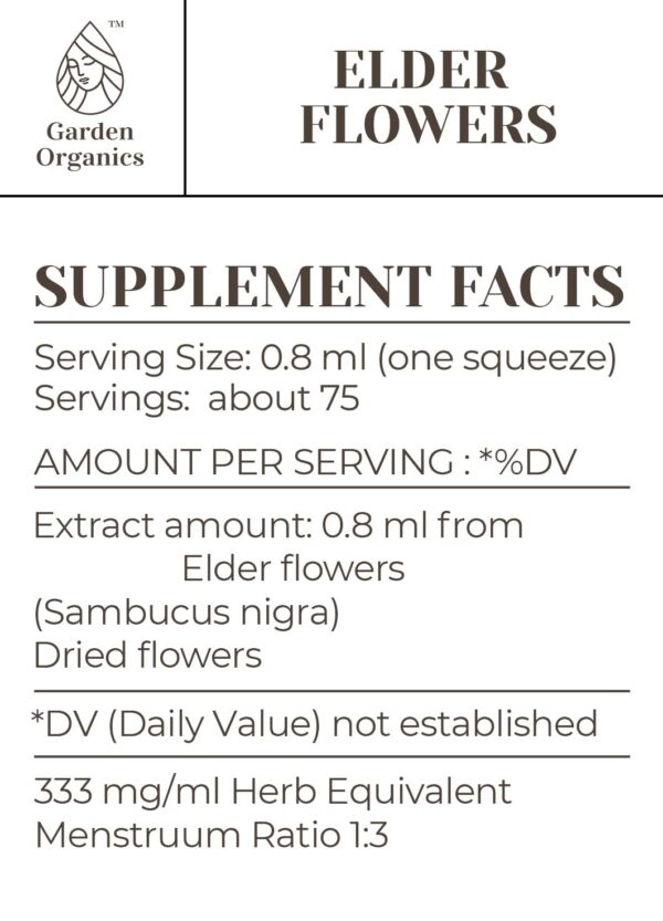 Etiqueta de producto tinctura flores saúco natural