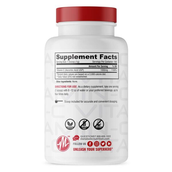 Version 1.0.0 Etiqueta producto vitamina C Metabolic Nutrition