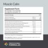 Etiqueta Professional Formulas Muscle Calm apoyo muscular