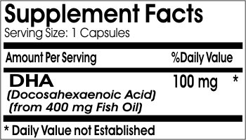 Etiqueta del producto PureControl DHA en cápsulas
