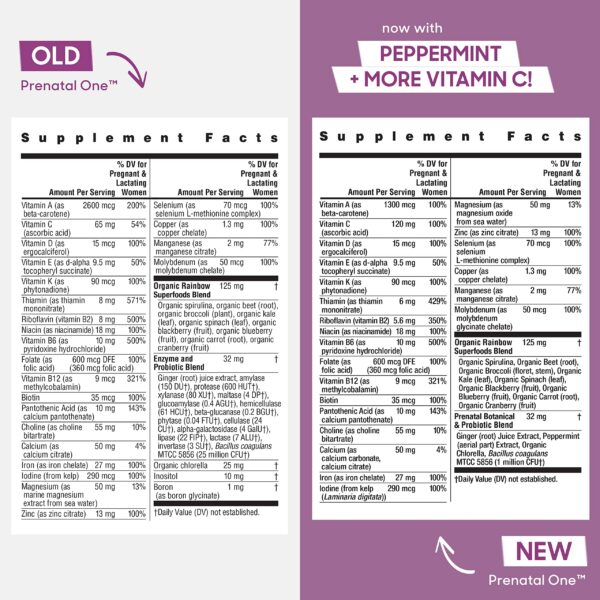 Etiqueta Rainbow Light multivitamínico prenatal 30 tabletas