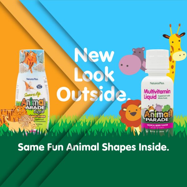 Version 1.0.0 Etiqueta sabor Tropical Berry multivitamínico Animal Parade