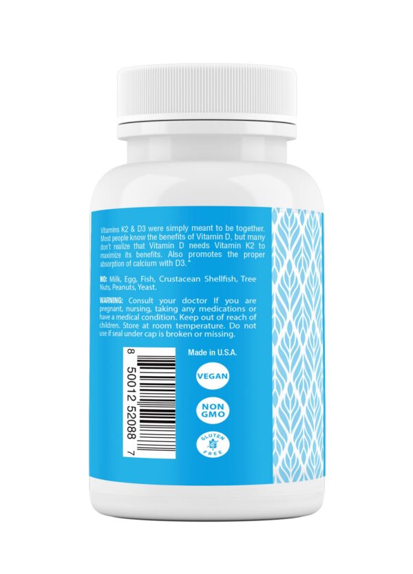 Etiqueta Safrel vitamina K2 MK7 D3 120 cápsulas