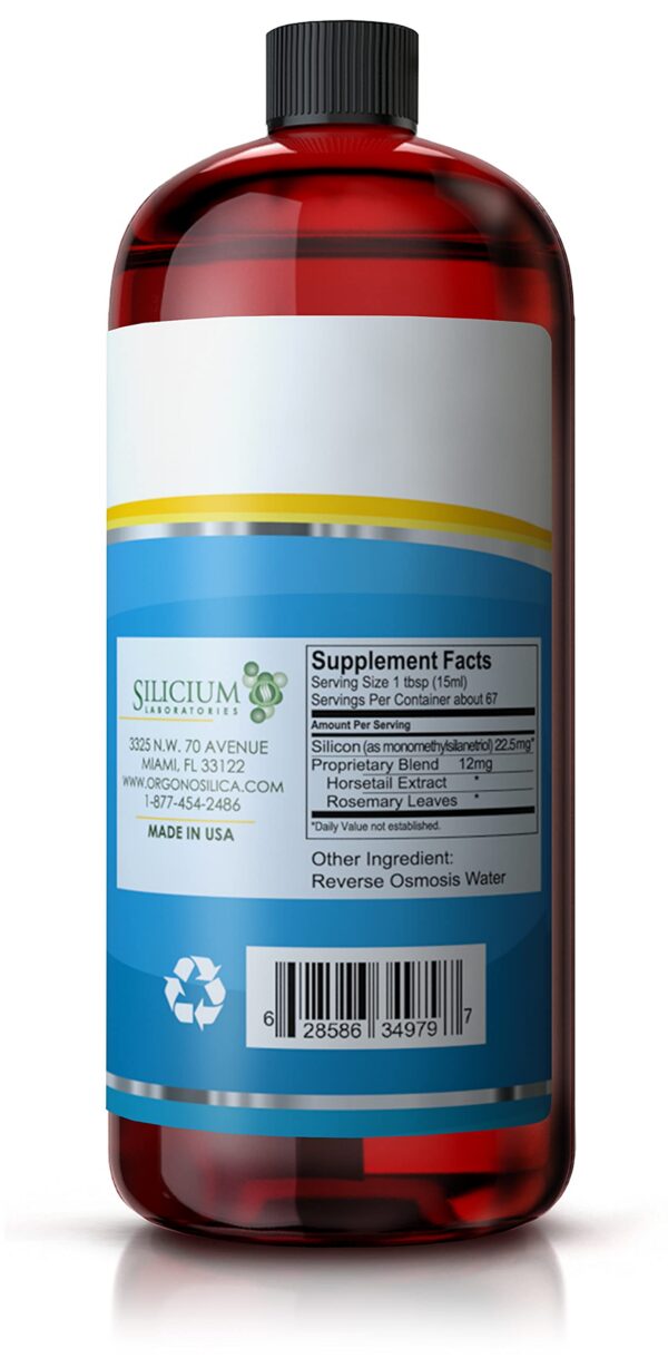 Etiqueta orgánica de suplemento Orgono Siliplant de colágeno