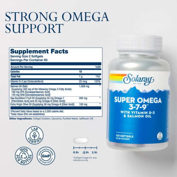 Version 1.0.0 Etiqueta de suplementos SOLARAY omega 3-7-9