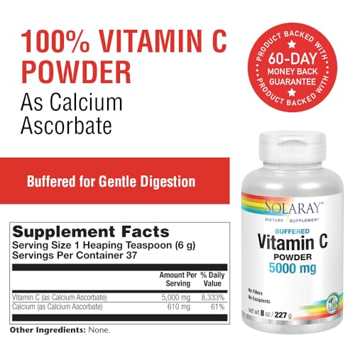 Etiqueta Solaray vitamina C polvo antioxidante