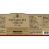 Version 1.0.0 Detalle de etiqueta Solgar Vitamin D3 para salud ósea e inmune