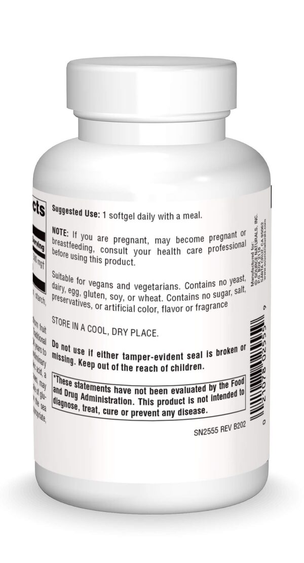 Etiqueta Source Naturals Omega-7 aceite espino amarillo vegano