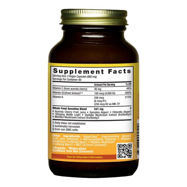 Etiqueta suplementaria HealthForce SuperFoods vitamina d3 k2 natural